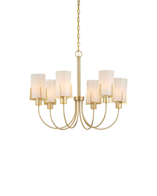 Macklin 6-Light Chandelier in Brass / White