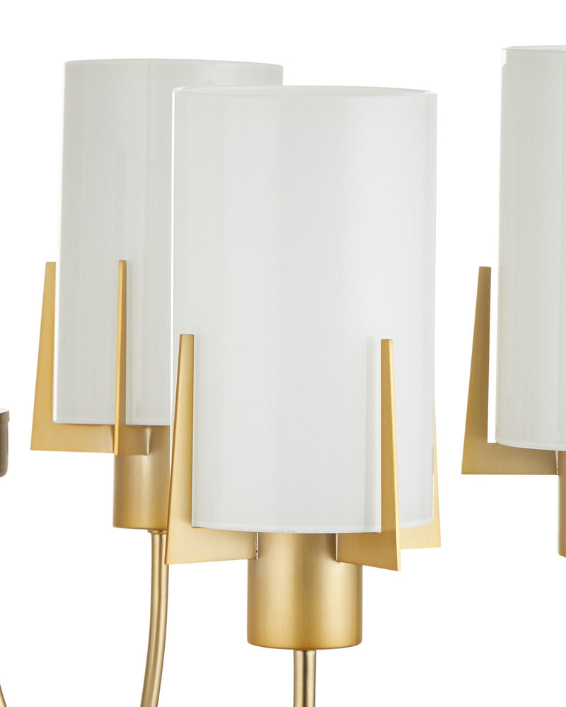 Macklin 6-Light Chandelier in Brass / White
