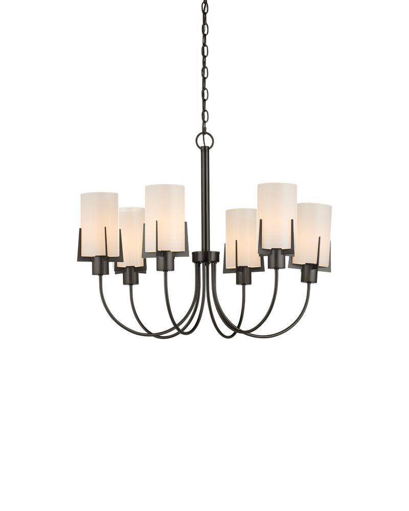 Macklin 6-Light Chandelier in Oil Rubbed Bronze / White