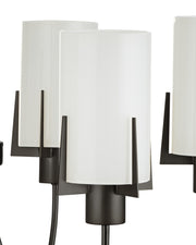 Macklin 6-Light Chandelier in Oil Rubbed Bronze / White