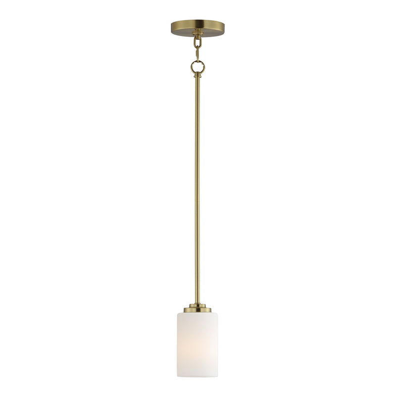 Deven 1 Light Mini Pendant in Satin Brass