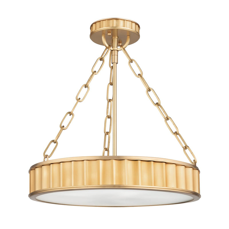 Middlebury 3-Light Round Pendant in Aged Brass