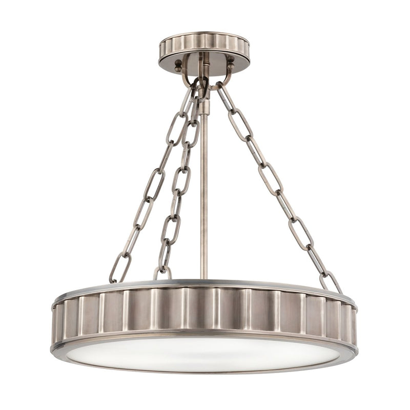 Middlebury 3-Light Round Pendant in Historic Nickel