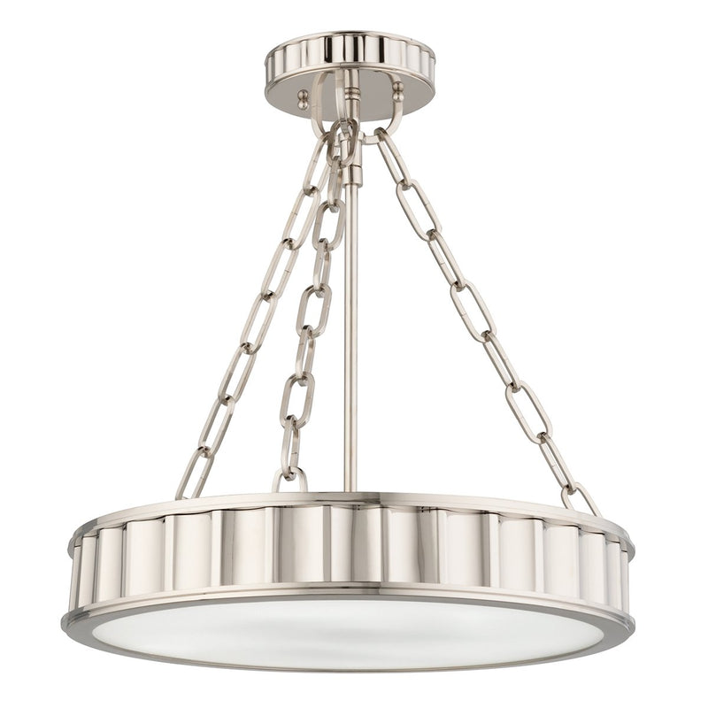 Middlebury 3-Light Round Pendant in Polished Nickel