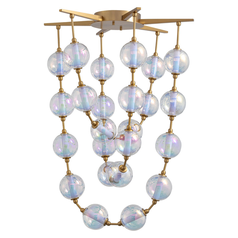 Pearla 35" LED Pendant in Brushed Champagne Brass