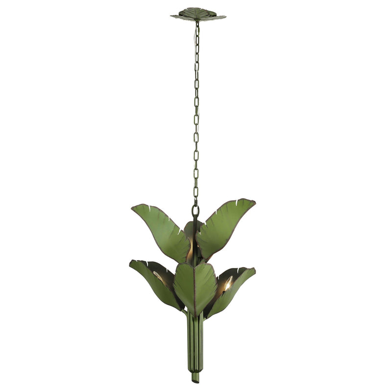 Banana Leaf 6-Light 25" Chandelier in Banana Leaf