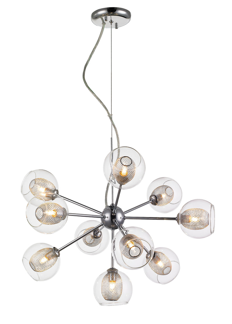 Auge 10 Light 22.5" Chandelier in Chrome