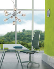 Auge 10 Light 22.5" Chandelier in Chrome in a room setting
