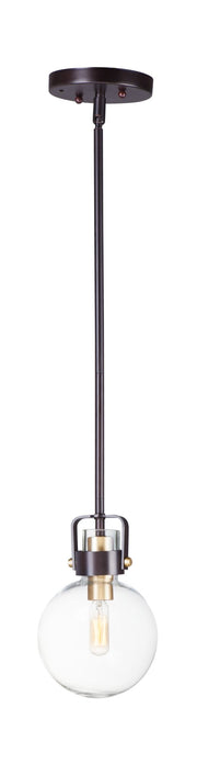 Bauhaus 1 Light Mini Pendant in Bronze / Satin Brass