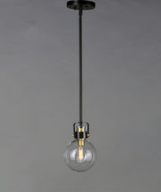 Bauhaus 1 Light Mini Pendant in Bronze / Satin Brass