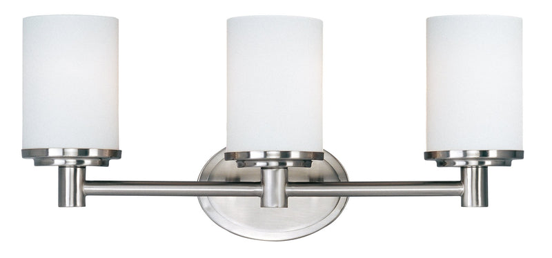 Cylinder 3 Light Bath Vanity Light in Satin Nickel
