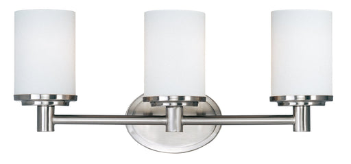 Cylinder 3 Light Bath Vanity Light in Satin Nickel