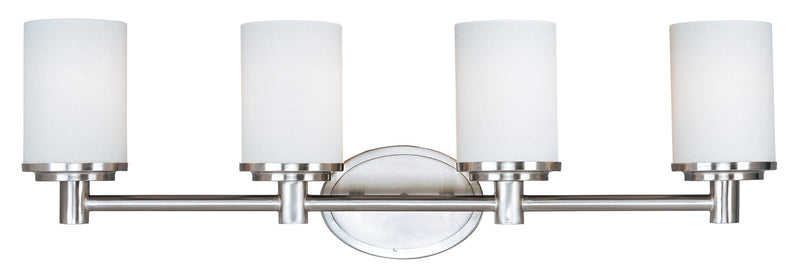 Cylinder 4 Light Bath Vanity Light in Satin Nickel