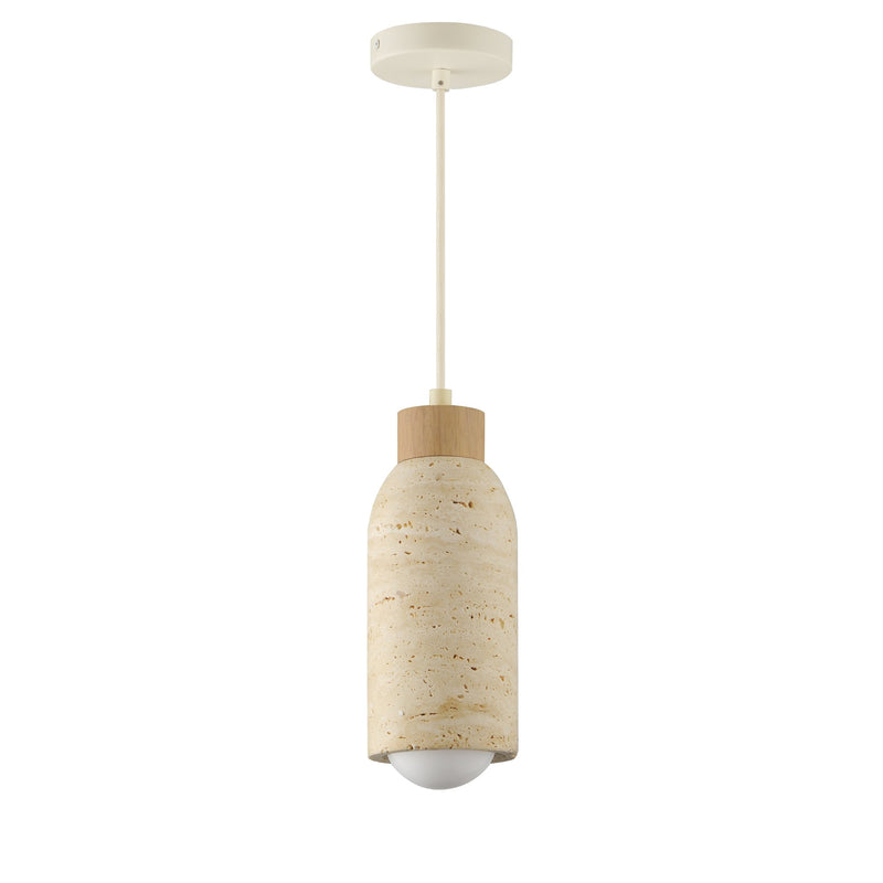 Pompeii Single Pendant in Travertine / Oyster