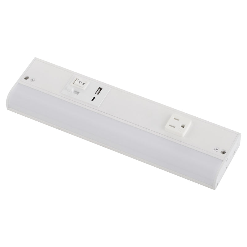 LED 12" Under Cabinet Light with USB & Outlet in Studio White