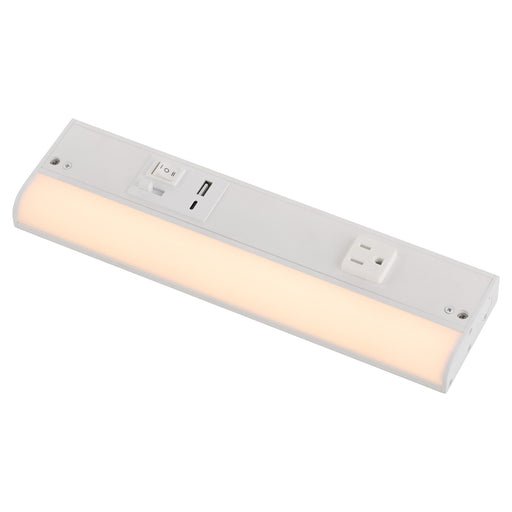 LED 12" Under Cabinet Light with USB & Outlet in Studio White