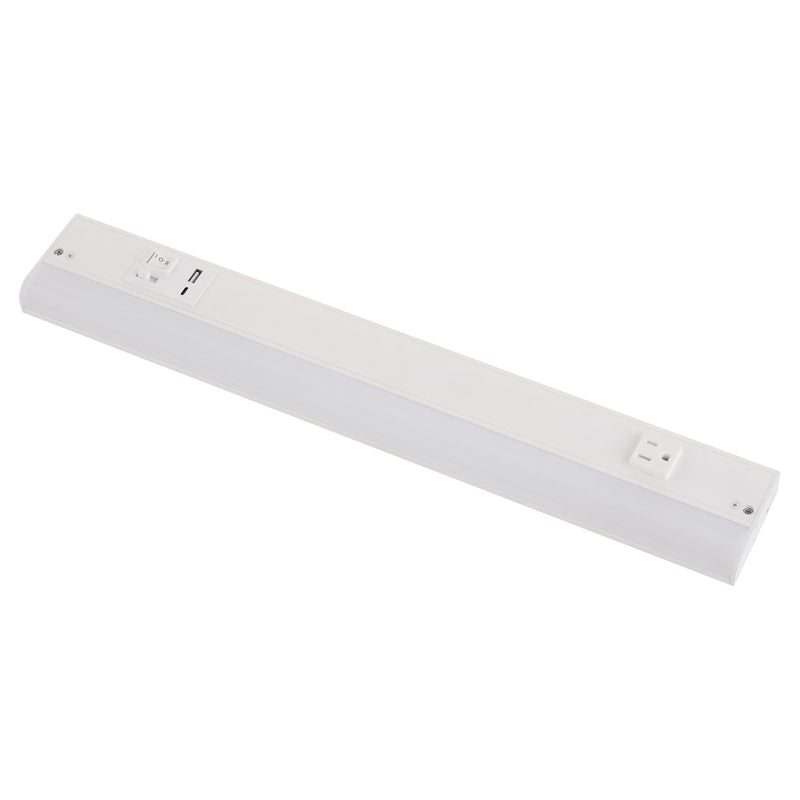 LED 21" Under Cabinet Light with USB & Outlet in Studio White