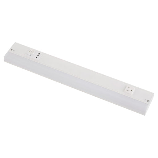 LED 21" Under Cabinet Light with USB & Outlet in Studio White