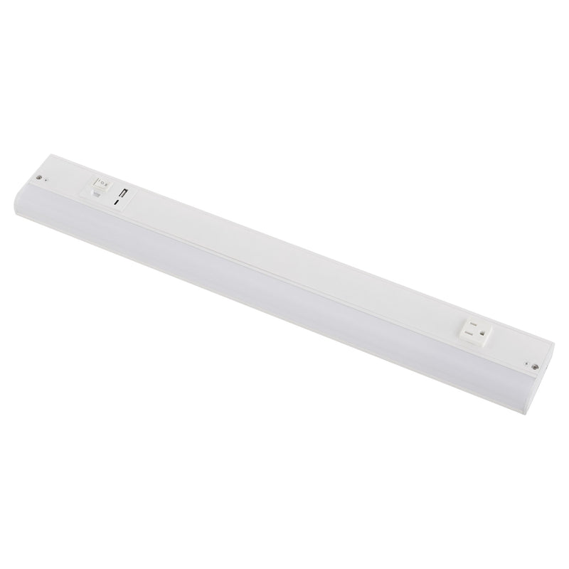 LED 24" Under Cabinet Light with USB & Outlet in Studio White