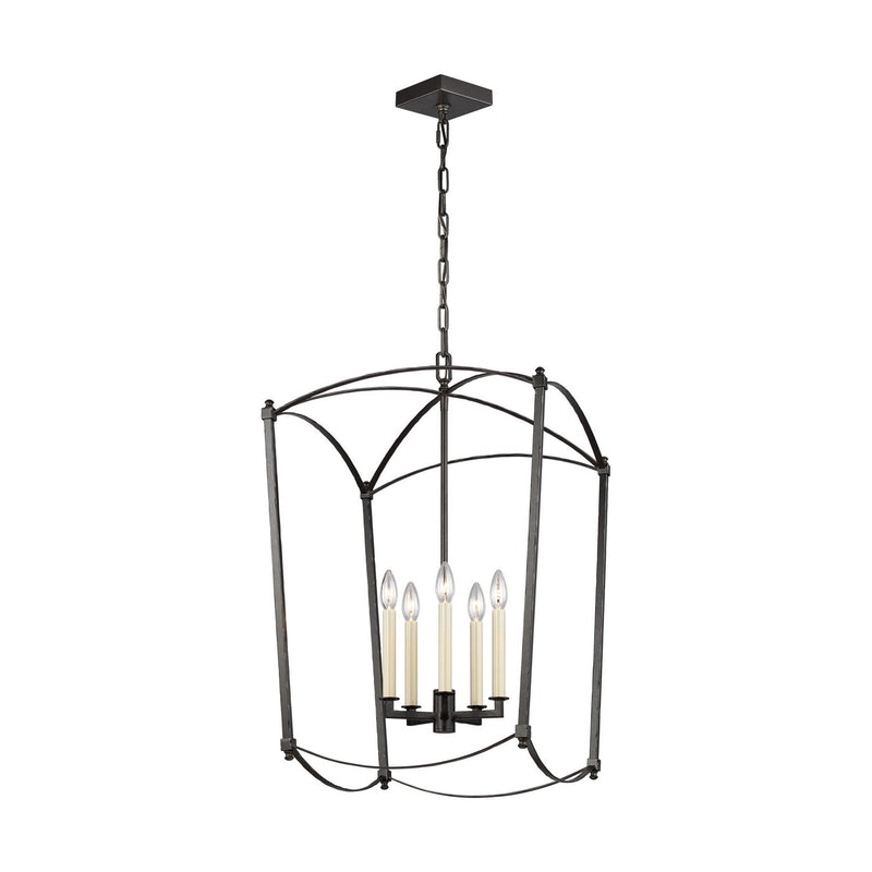 Thayer 19" 5-Light Chandelier in Smith Steel