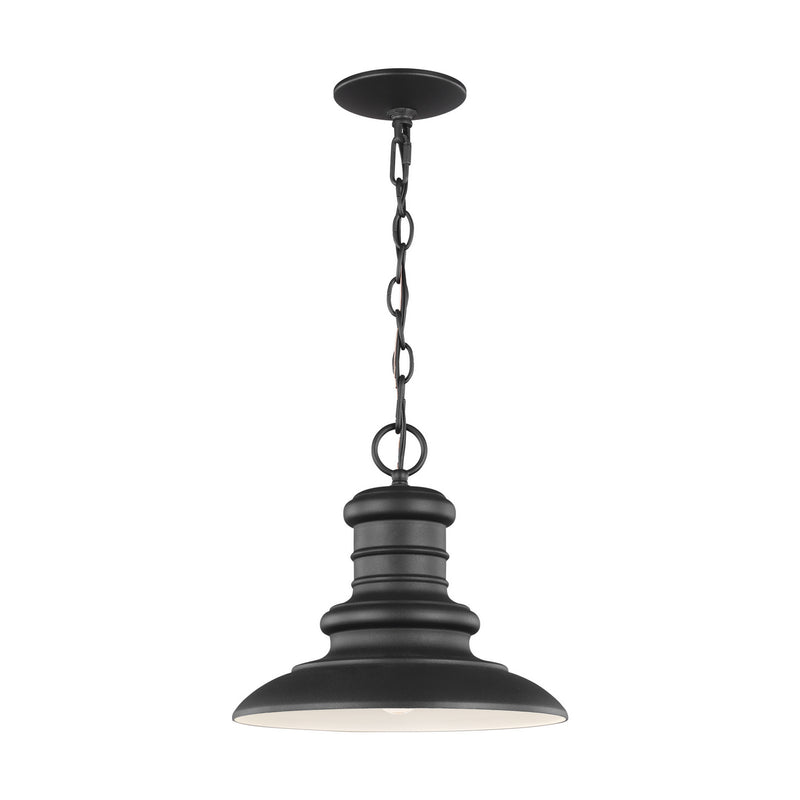 Redding Station One Light Outdoor Pendant in Textured Black