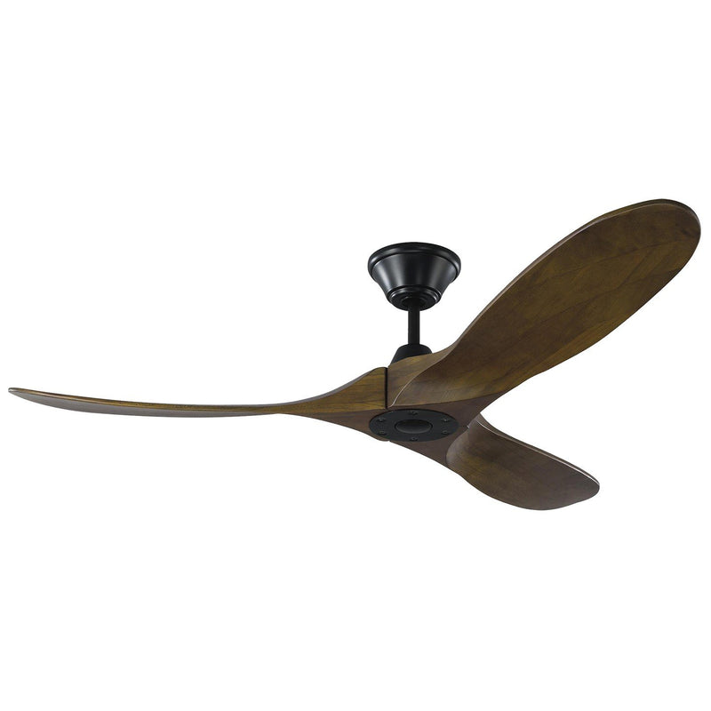 Maverick 52" Ceiling Fan in Matte Black with Dark Walnut Blades