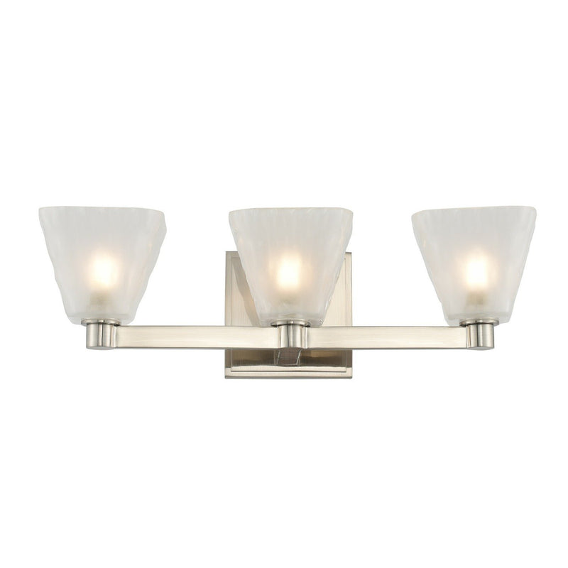 Weston 3-Light LED Bath Vanity Light in Glazed Nickel