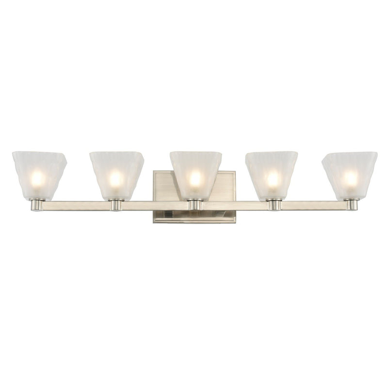 Weston 5-Light LED Bath Vanity Light in Glazed Nickel