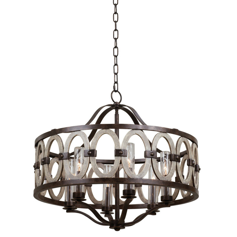 Belmont 6-Light Clear Glass Chandelier in Florence Gold