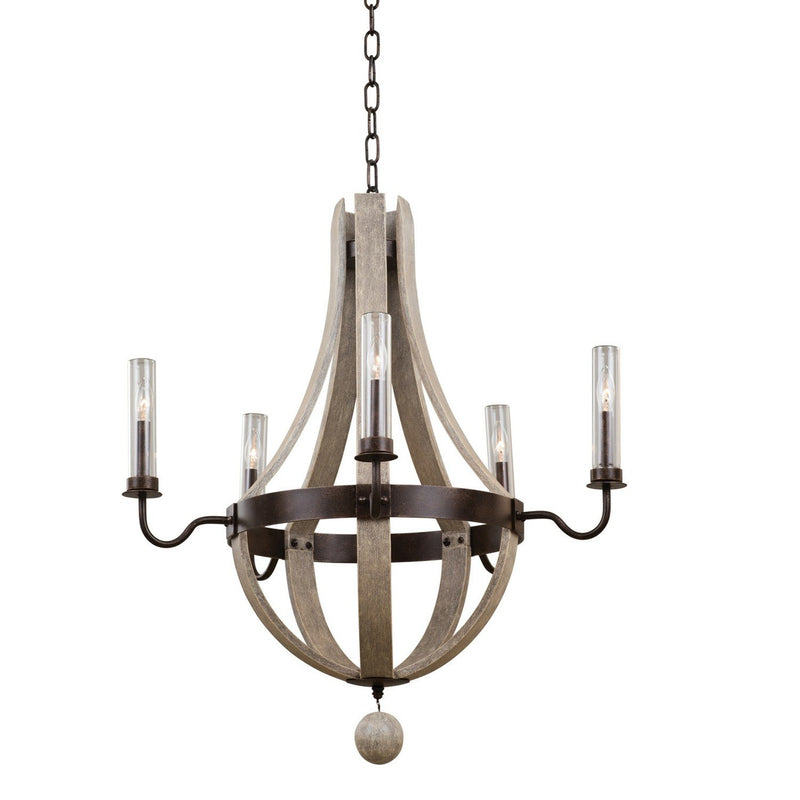 Harper 5-Light Clear Glass Chandelier in Florence Gold