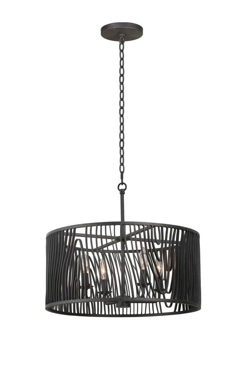 Morre 4-Light Chandelier in Black Iron
