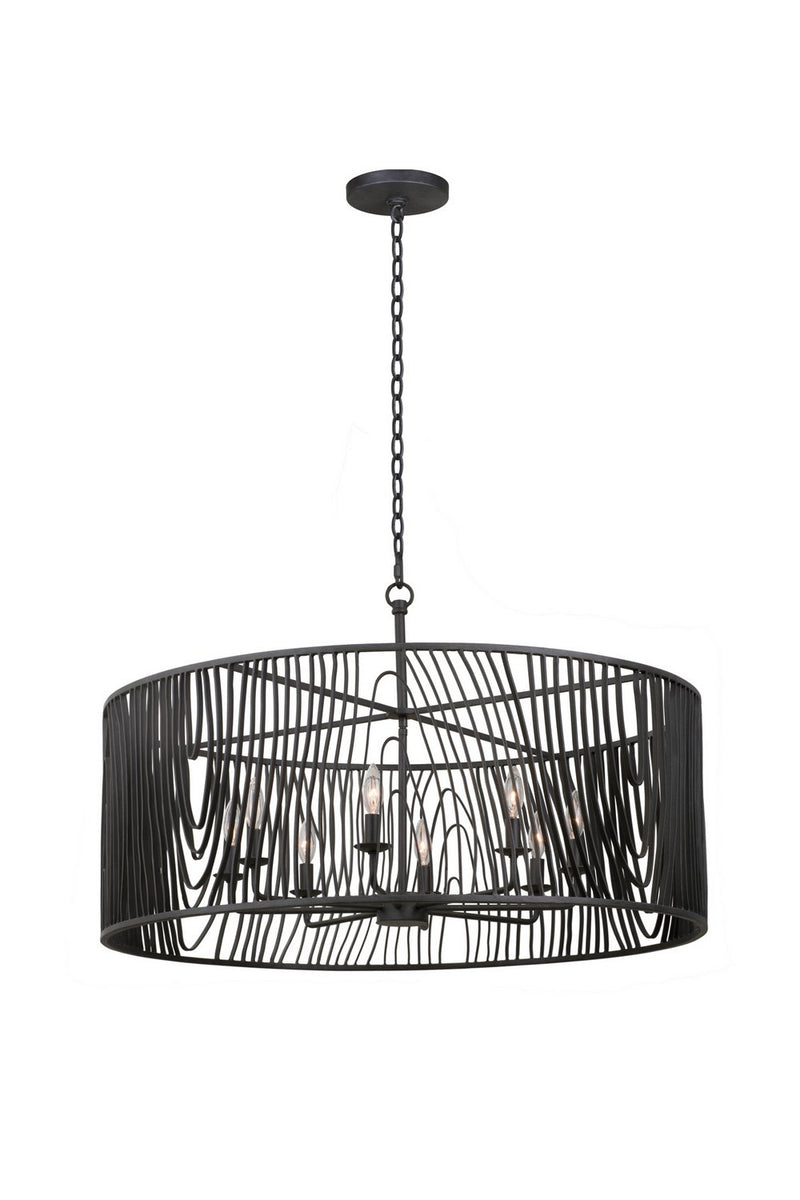 Morre 8-Light Chandelier in Black Iron