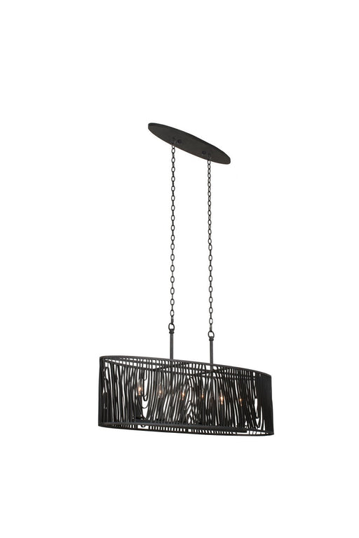 Morre 6-Light Linear Chandelier in Black Iron
