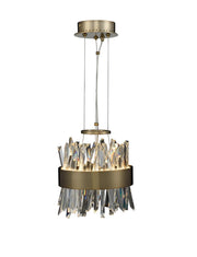 Glacier LED Mini Pendant in Brushed Champagne Gold
