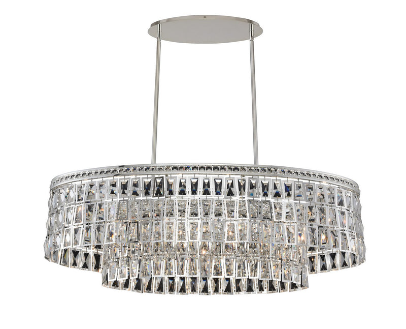 Kasturi 6-Light Linear Pendant in Polished Silver