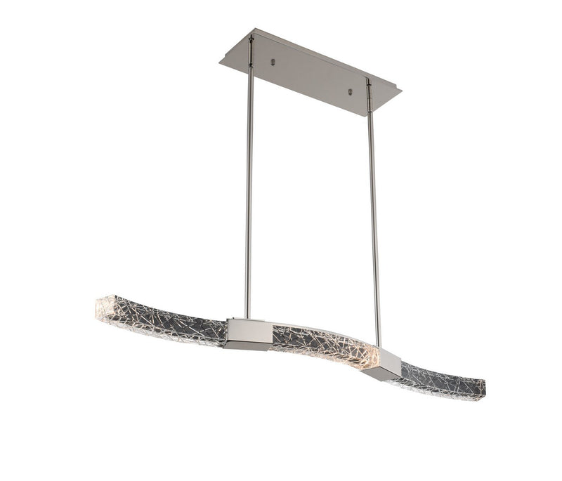 Athena LED Linear Pendant in Polished Nickel