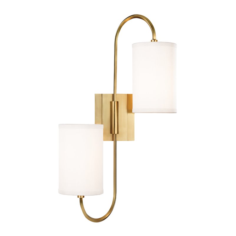 Junius 2-Light Wall Sconce in Aged Brass
