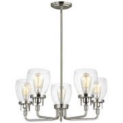 Belton Five Light Chandelier in Brushed Nickel