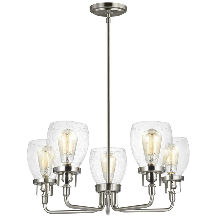 Belton Five Light Chandelier in Brushed Nickel