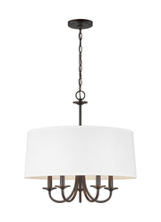 Seville 5-Light Linen Drum Chandelier in Bronze