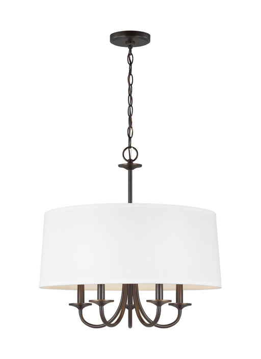Seville 5-Light Linen Drum Chandelier in Bronze