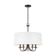 Seville 5-Light Linen Drum Chandelier in Bronze