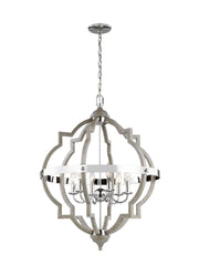 Socorro Six Light Hall / Foyer in Washed Pine