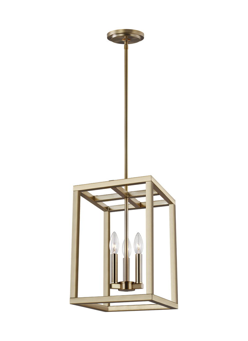 Moffet Street Three Light Hall / Foyer in Satin Brass