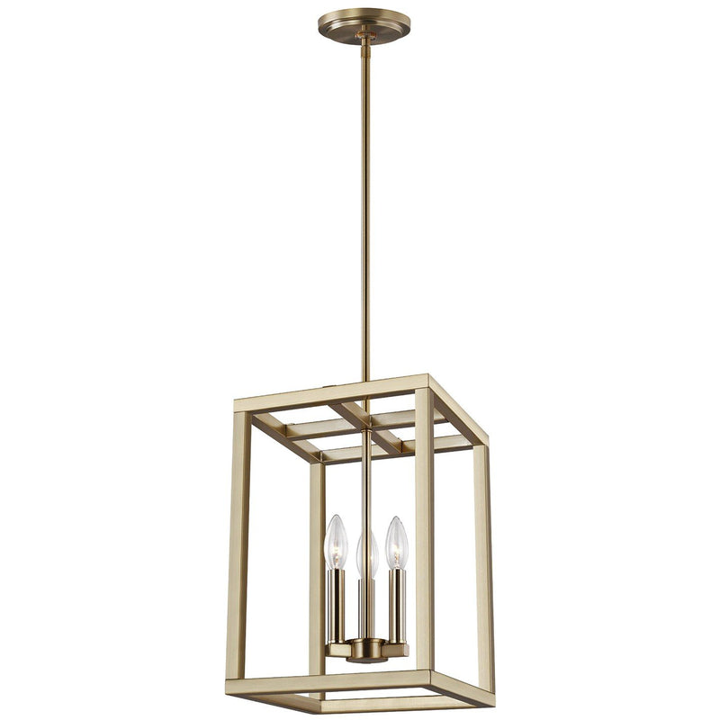Moffet Street 3-Light Chandelier in Satin Brass