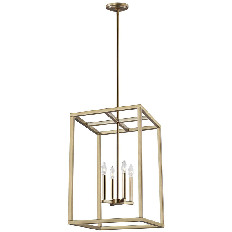Moffet Street 4-Light Chandelier in Satin Brass