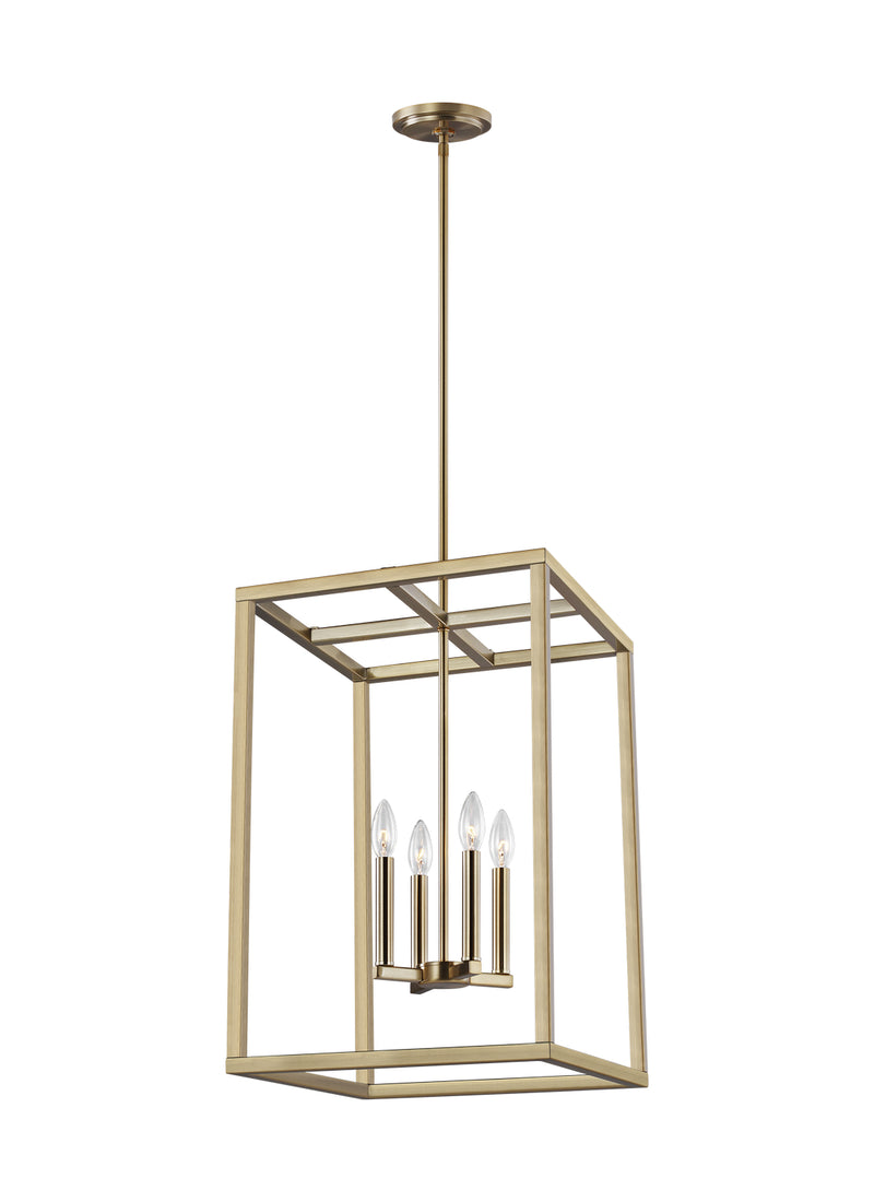 Moffet Street Four Light Hall / Foyer in Satin Brass