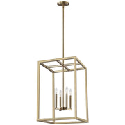 Moffet Street 4-Light Chandelier in Satin Brass