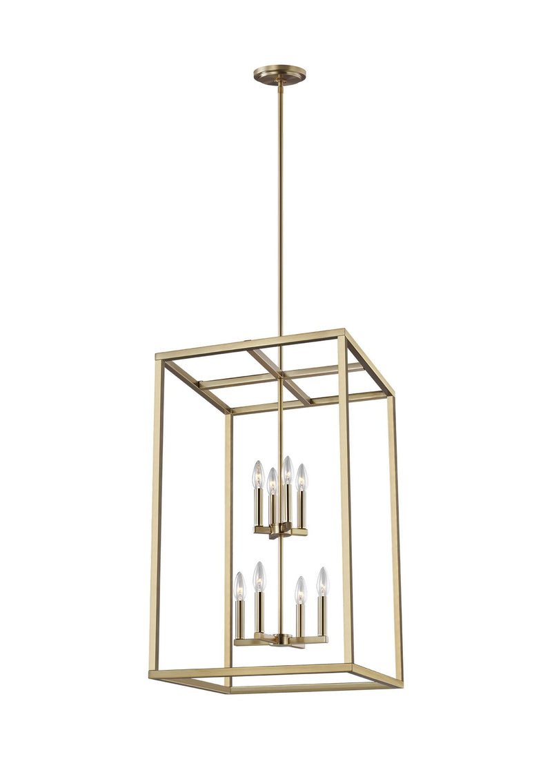 Moffet Street 8-Light Chandelier in Satin Brass