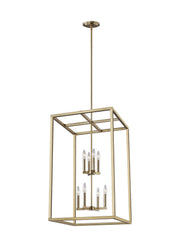 Moffet Street 8-Light Chandelier in Satin Brass